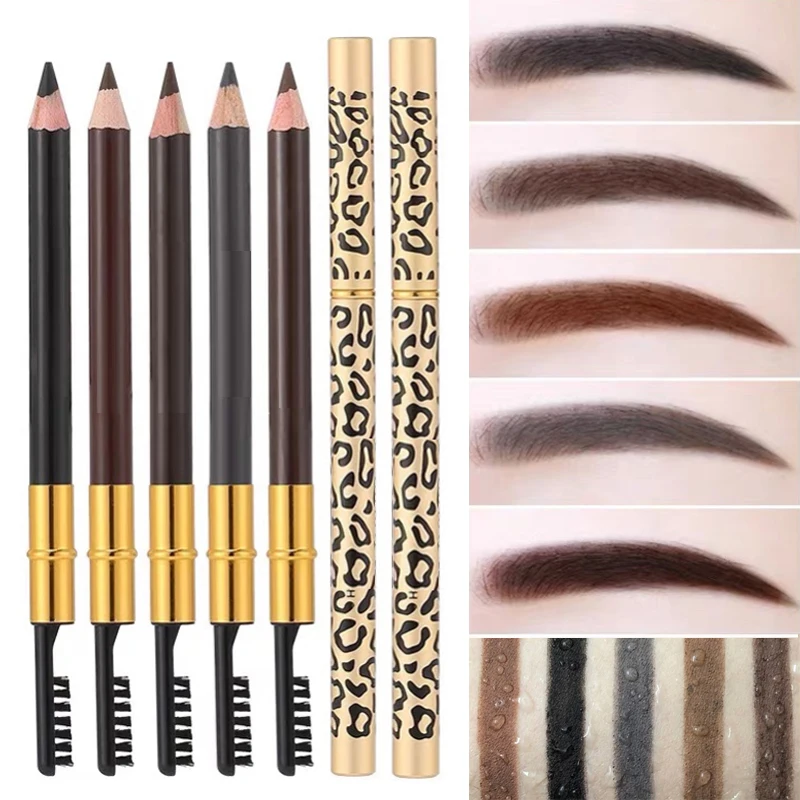 5 Colors Double Head Eyebrow Pencil Waterproof Sweatproof No Blooming Natural Wild Brows Long-lasting Shaping Women Beauty Tools