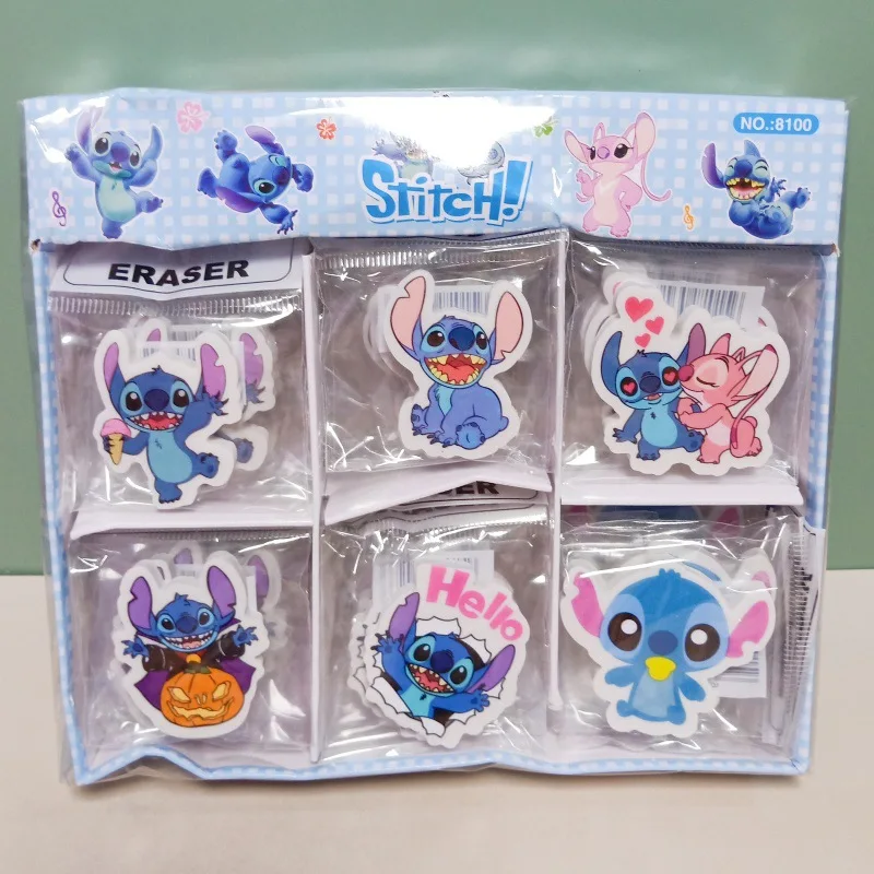 Disney Eraser Stitch 36pcs Cartoon Student Correction Tools Office Supplies Gifts Creative Primary School Stationery Wholesale