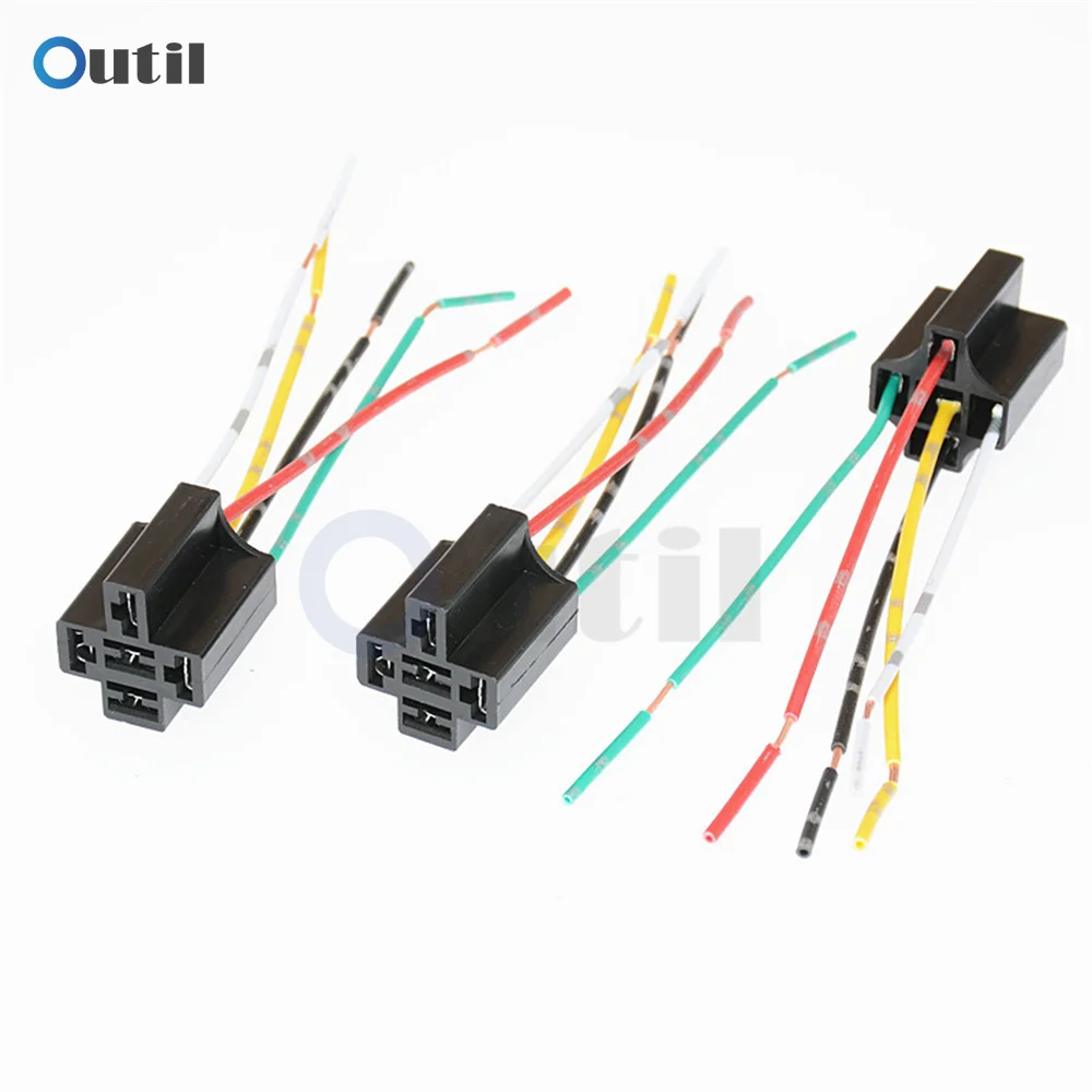 3 Pcs 12V 24V 5 Pin Automotive Relais Socket Harness Connector Plug Bakeliet Relais Base Seat Voor 5-Pin 4-Pin for Auto Relais