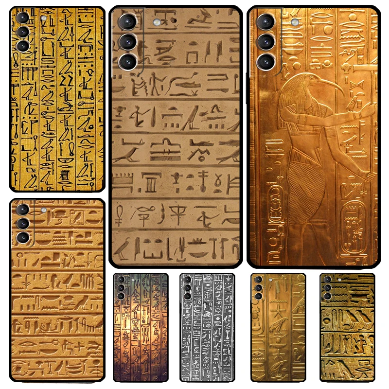 Egyptian Hieroglyphics Funda For Samsung Galaxy S22 Ultra S23 FE S9 S10 Note 10 Plus Note 20 Ultra S20 S21 FE Case