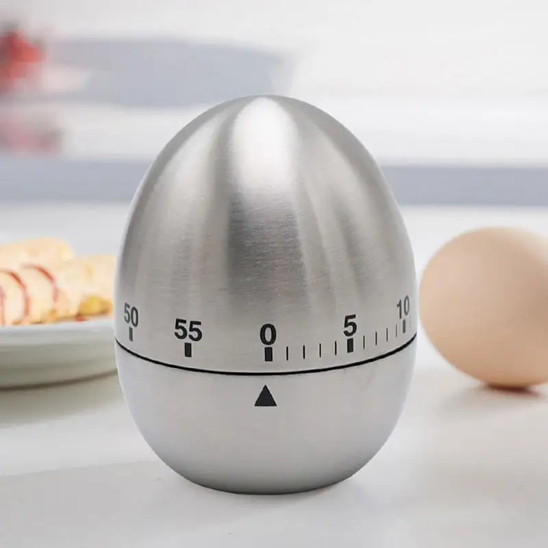 Stainless Steel Egg Timer Mechanical Kitchen Timer For Cooking Shower Supplies Stainless Steel Egg Clock Stopwatch Cooking Timer