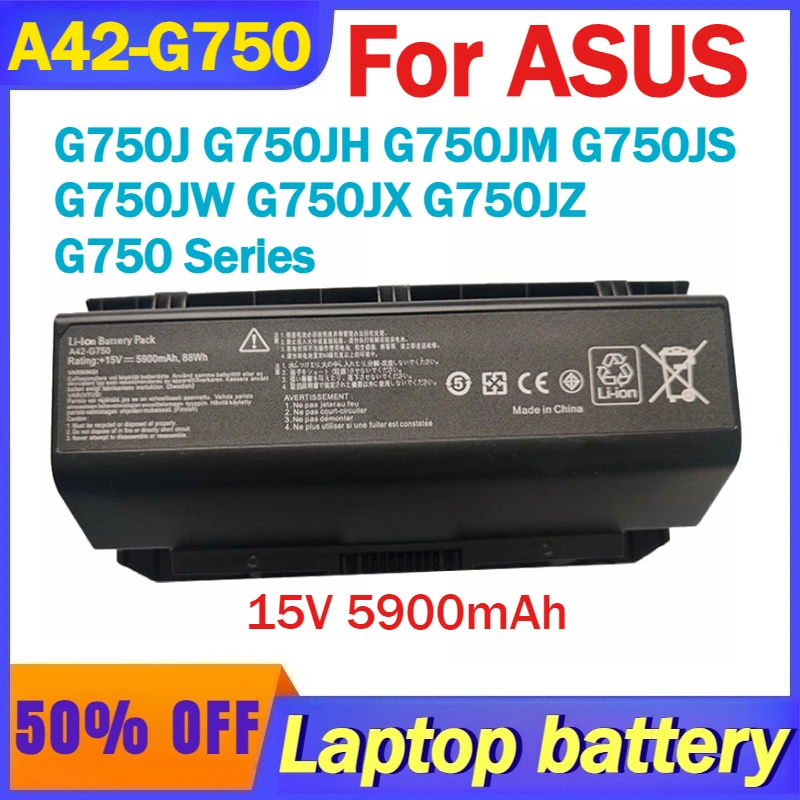 

A42-G750 Laptop Battery 15V 5900mAh for ASUS G750 Series for ASUS G750J G750JH G750JM G750JS G750JW G750JX G750JZ