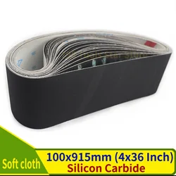 7 adet 915x100mm silikon Carbid zımpara kayışı, P60-1000 Grit kuru islak çift kullanımlı esnek parlatma bandı için Metal ahşap bakır alüminyum