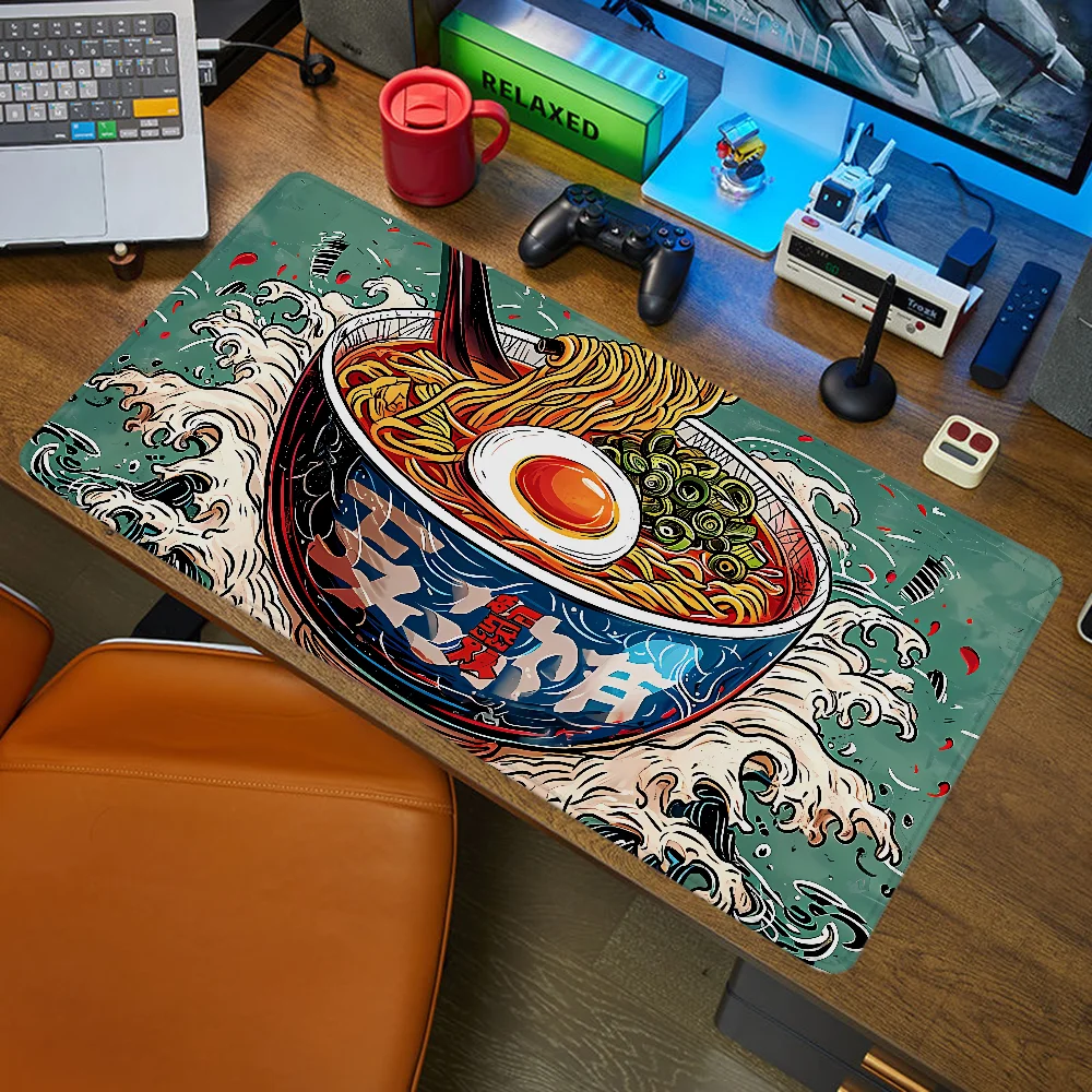 RAMEN BOWL Gamer Desk Mat Keyboard Mause Pad Gaming Pc Setup Accessories Computer Table Mousepad Anime Mouse Pads Large Mats Xxl