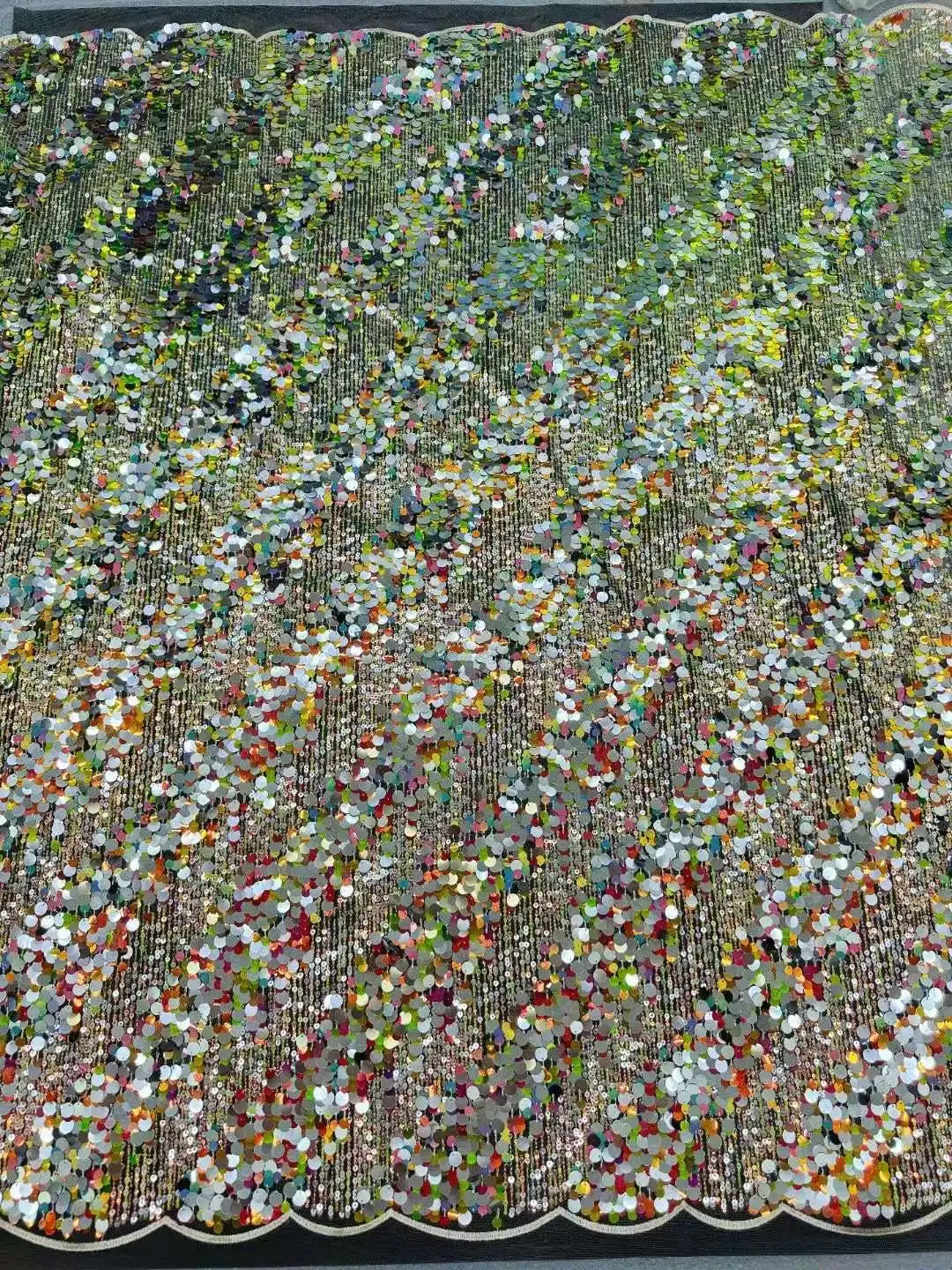 جودة عالية ملونة الترتر التطريز الفرنسية تول صافي الدانتيل ، النسيج الأفريقي ، خياطة فساتين الحفلات ، حفلات الزفاف ، الموضة #6