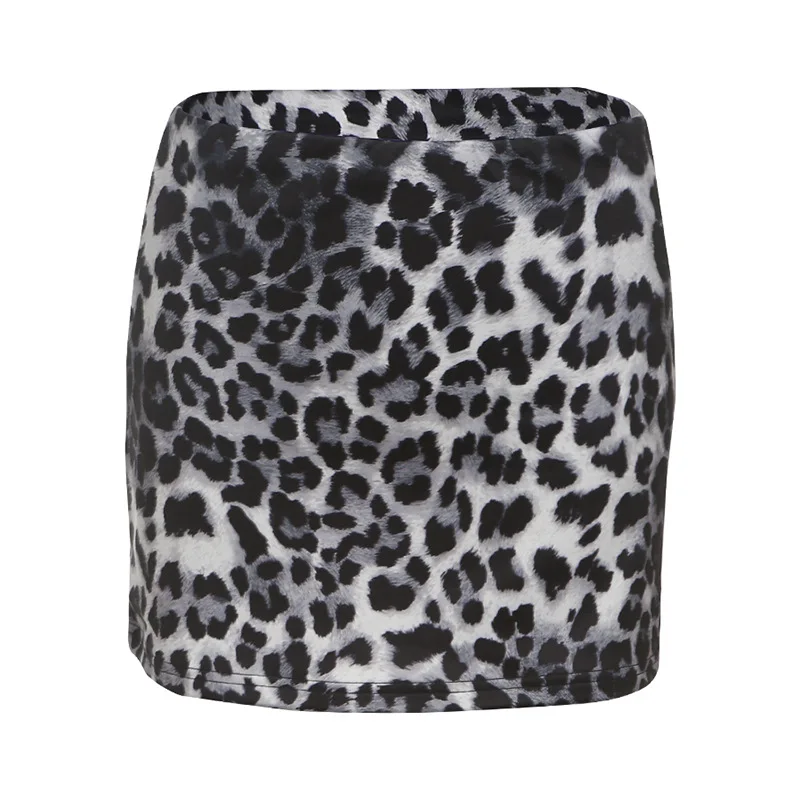 

Spring New Arrival Women's Solid Color Slim-fit Street Fashion Low-rise Leopard Print Midi Skirt