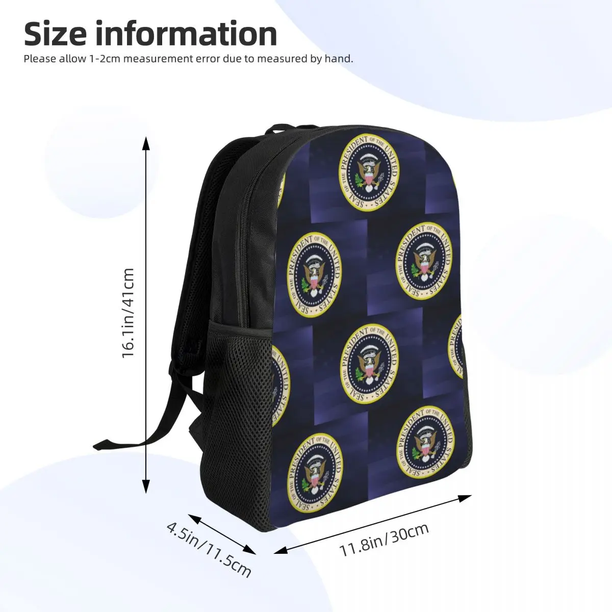 Seal Of The President Of The United States Student Backpack School Bag Hiking Travel Daypack for Men Women Bookbag Shoulder Bags