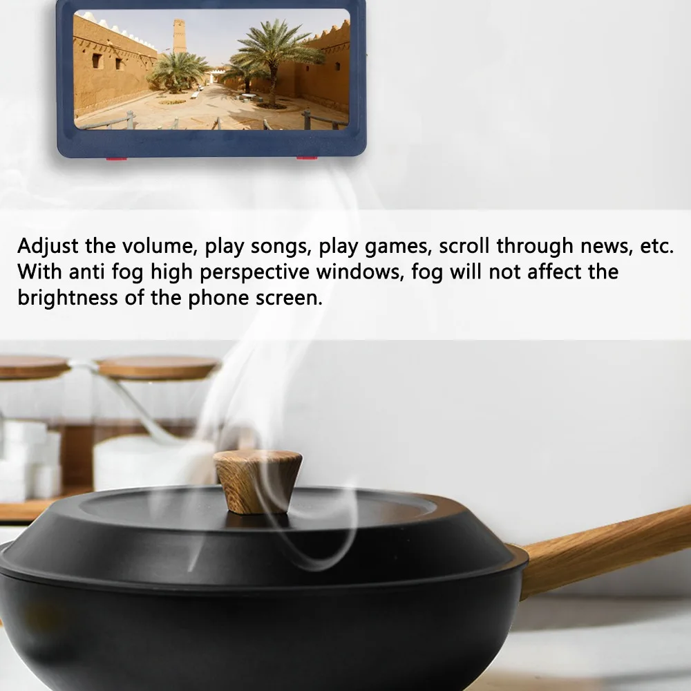 Waterproof Bathroom Phone Holder Touchable No-drill Bathroom Tablet Holder Wall-mounted Universal Wall Mount Phone Stand