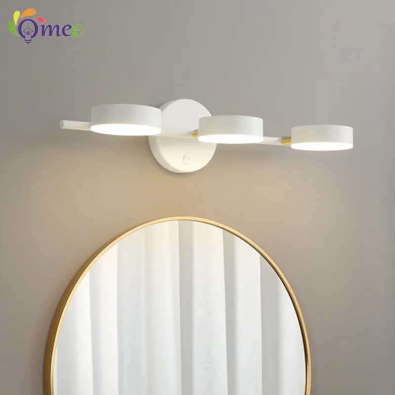 

OMEE Лидер продаж светодиодный настенный светильник для ванной комнаты, зеркало, теплый белый цвет, освещение для туалета, настенный светильник, светильники для туалетного столика, переключатель зеркала, передние лампы