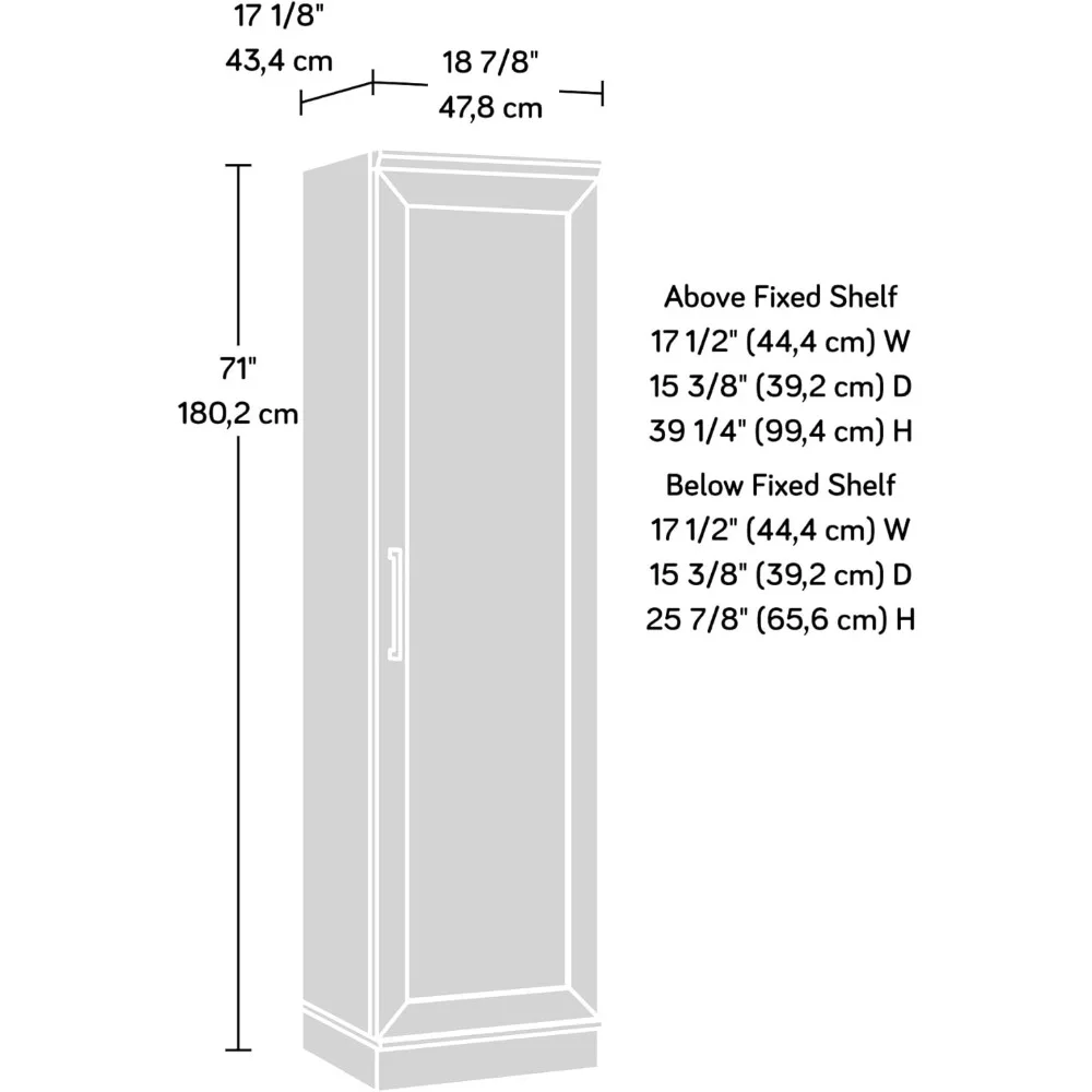 Kitchen storage locker Slim single door, adjustable shelf, laundry bathroom locker, soft white