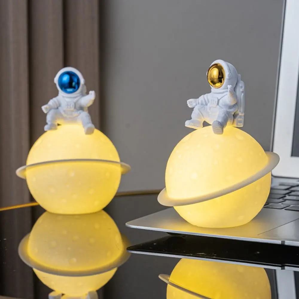 

Table Ornament Portable Astronaut Moon Night Light Creative Cute Baby Sleeping Lamp Cartoon Desktop Luminous Planet Lamp Bedroom
