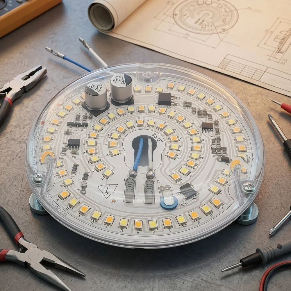 for White Dimmer LED Module 10 Watt LED Ceiling Light Flush Mount Light Engine Tool-free Installation Smooth Dimming Function