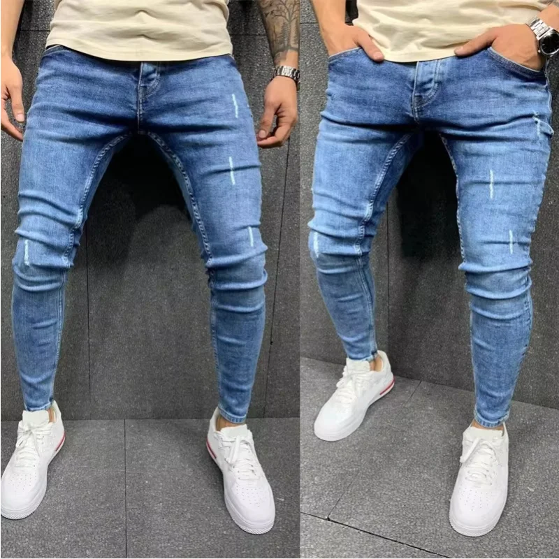 

Mens Jeans Casual Skinny Pants Stretch Denim Trousers Male Slim Fit Straight Pants Fashion Jeans Soild Pencil Pants Man Clothing