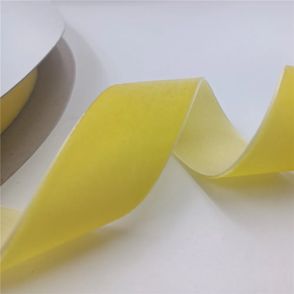 

25MM 3/5/25Yards Single Face Lemon Yellow Velvet Ribbon Nylon for Handmade Gift Bouquet Wrapping Home Party Decoration Christmas