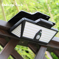 208LEDs New Solar Clip Lights Outdoor Courtyard Super Bright Human Body Induction Lighting Garden Terrace Wall Lamps for Camping