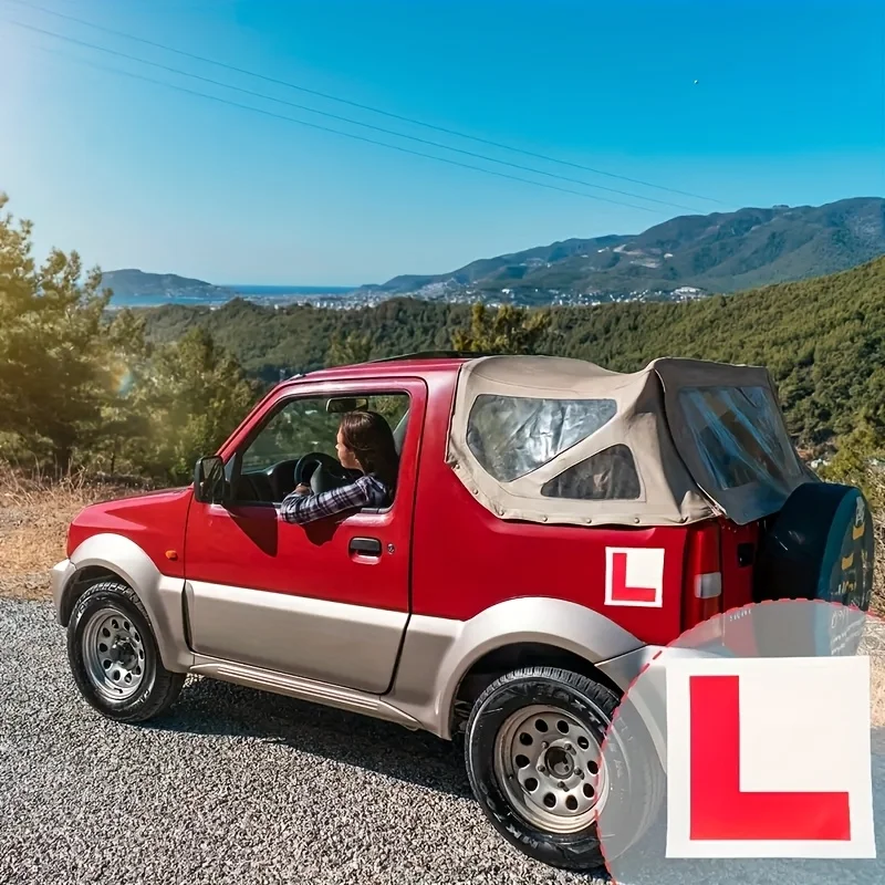 2pcs Magnetic L-Plate for New Drivers, Magnetic Plate, Durable & Visible - No Scratch on Vehicle Paint for UK Vehicles