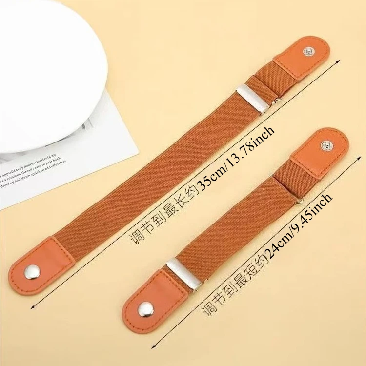 2pcs/set No Buckle Elastic Belt for Women Men Unisex Stretch Belt for Pants Jeans Casual Buckle Free Adjustable Invisible Belt