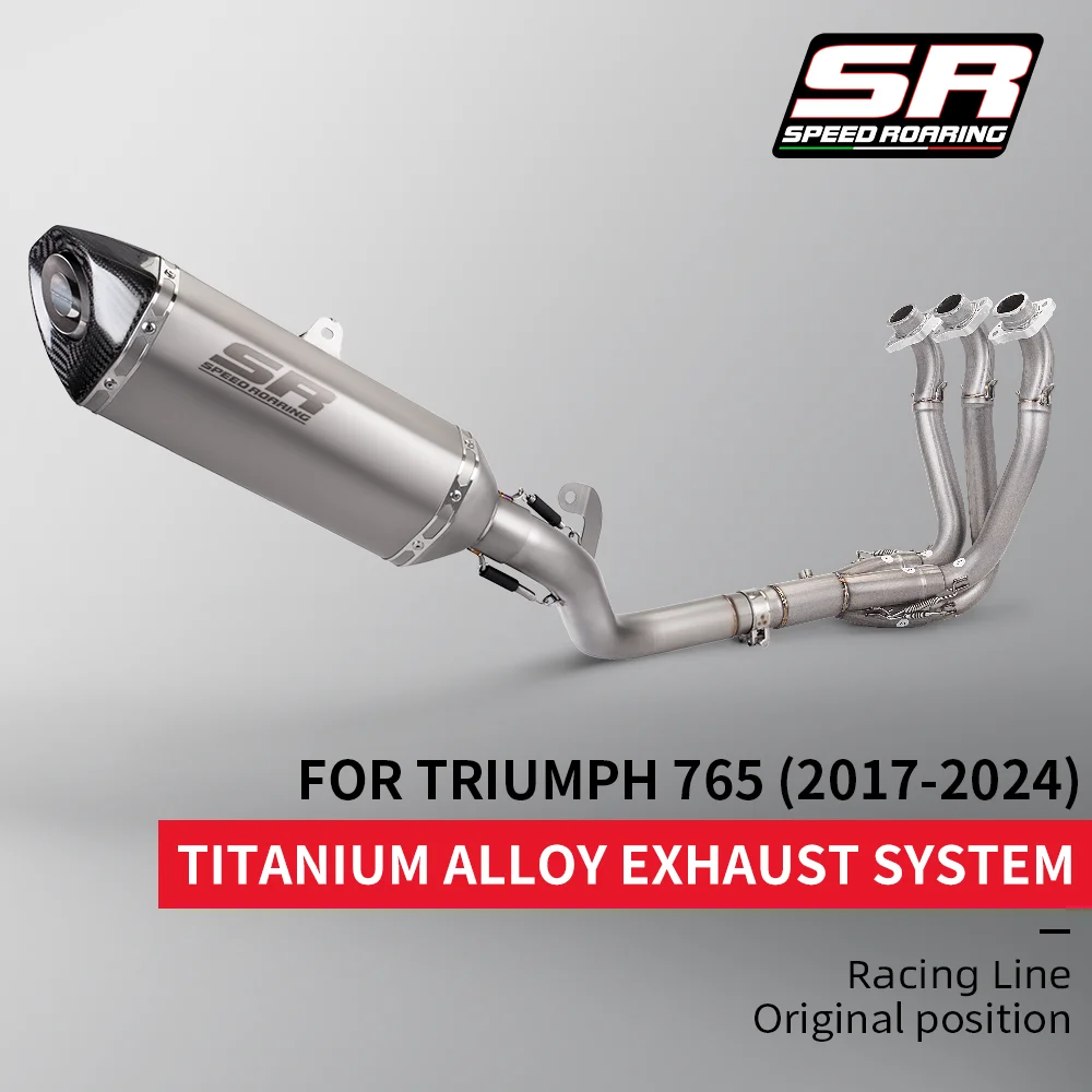 

Motorcycle Titanium alloy Full Exhaust System For Triumph Street Triple 765 765RS Connect original muffler 2017-2024