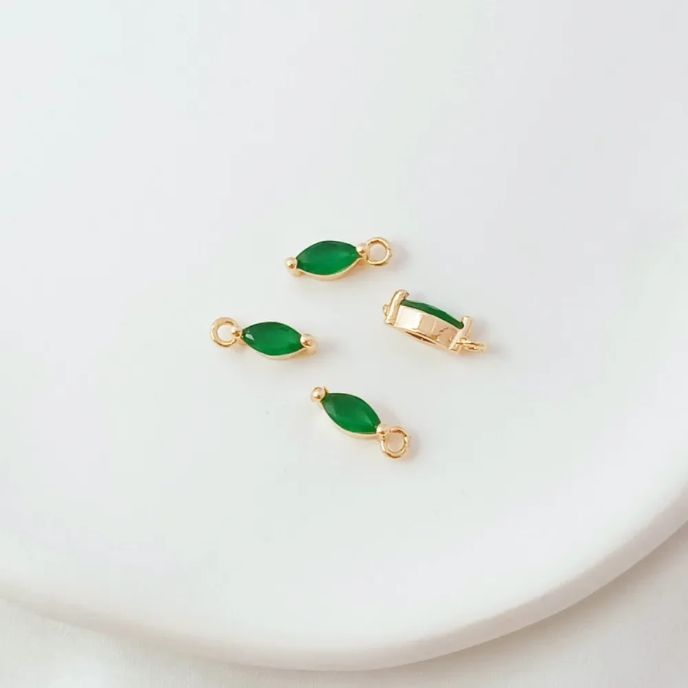 قلادة من الزركون المرصعة بالذهب عيار 14 قيراط، سوار مصنوع يدويًا، قلادة، إكسسوار، أقراط