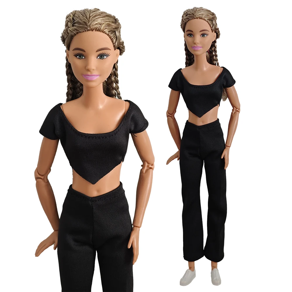 Doll Clothes  Short sleeved shirt Solid color flared pants Daily Wear Accessories Clothes for Barbies doll