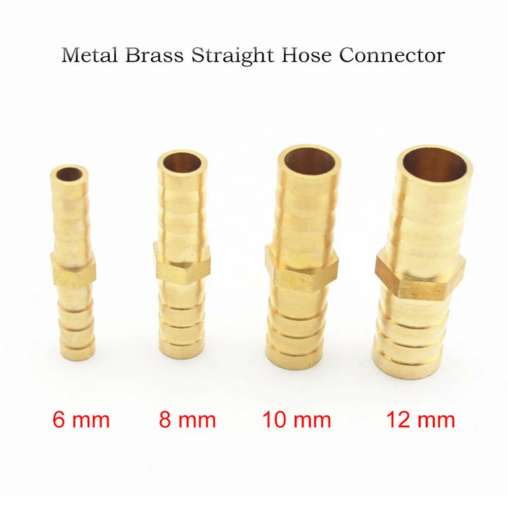 Brass Straight Hose Pipe Fitting Equal Barb 6, 8, 10, 12mm Gas Copper Barbed Coupler Connector Reducing Reducer Adapter Parts