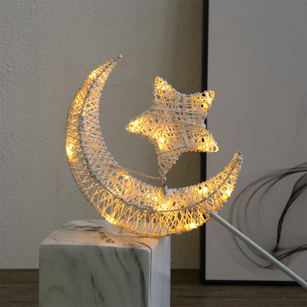 

1Pcs Star Moon LED Night Light Table Lamp Creative Christmas Decoration Lamp Warm White Light for Bedroom Living Room Study