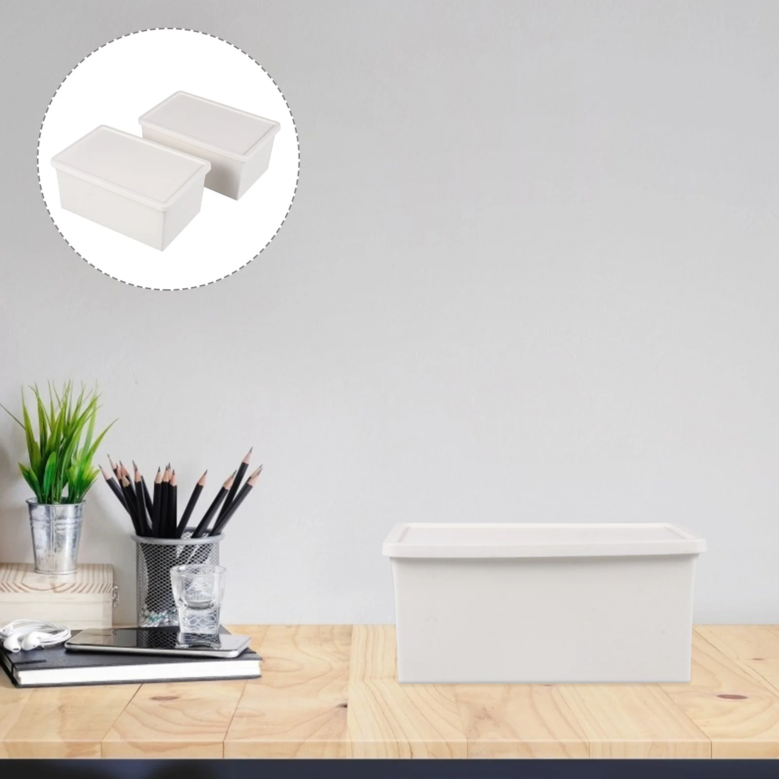 2 قطعة صندوق تخزين بلاستيكي ممتاز منظم إبداعي لغرفة النوم أريكة مكتب حاوية منزلية متعددة الأغراض #3