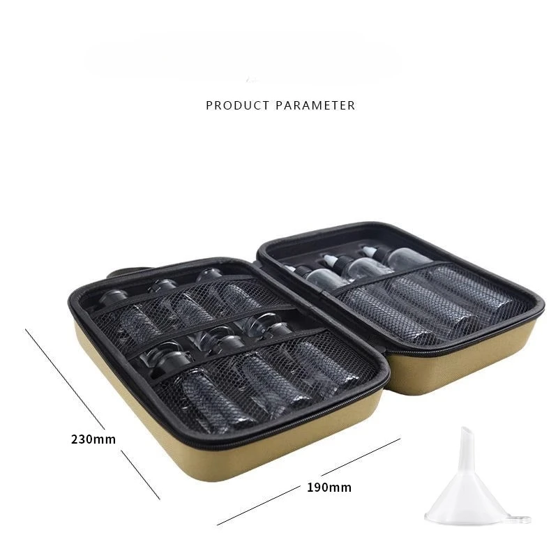 مجموعة زجاجات توابل محمولة للاستخدام الخارجي للتخييم والنزهات وحقيبة الشواء - علبة توزيع الزيت مع صندوق توابل مركب