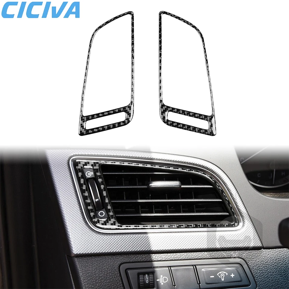 

Soft Carbon Fiber Main driving air outlet Car Interior Decoration Sticker For Hyundai Sonata 9th 2015-2017