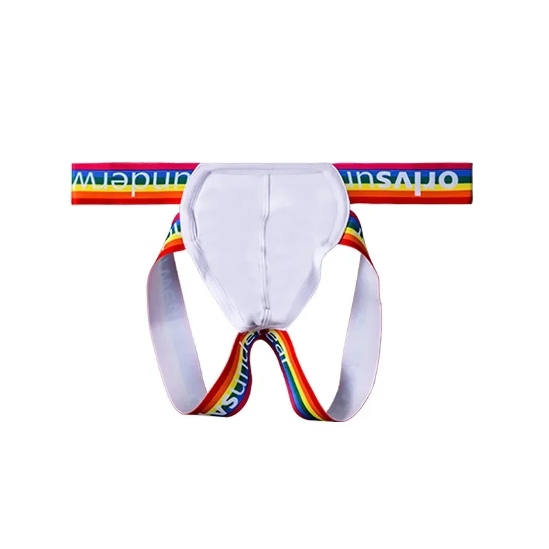 Simple and stylish men's underwear, low waist, solid color rainbow briefs boxers thong