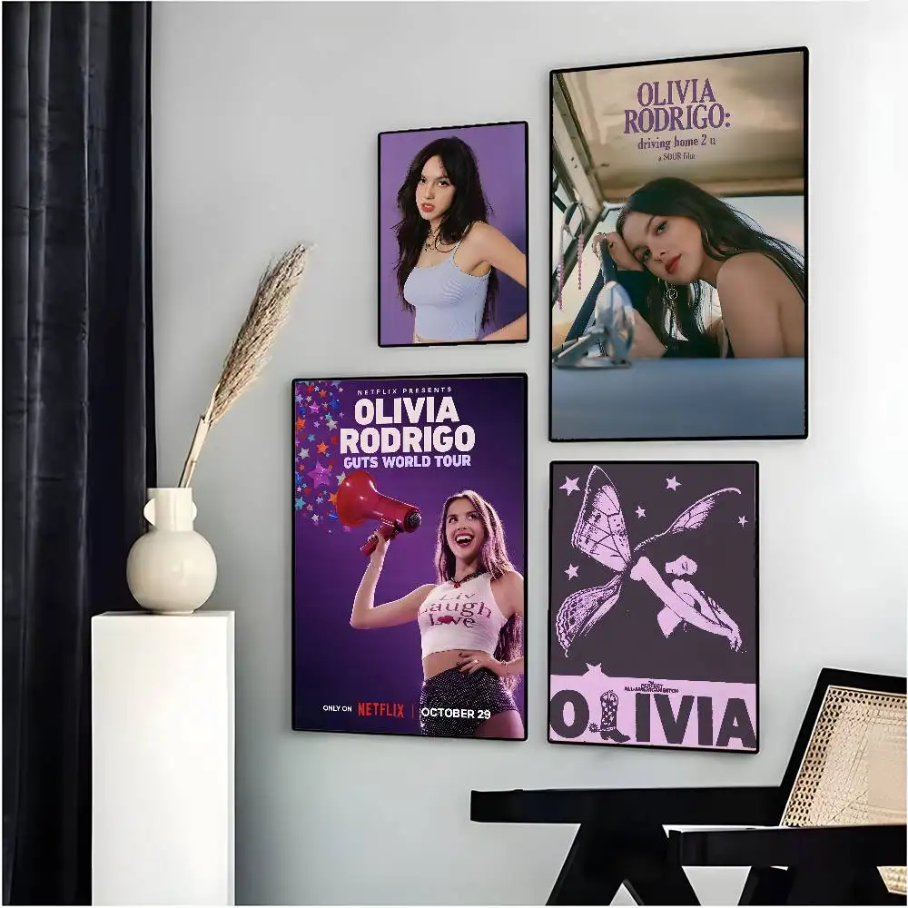 O-Olivia كول R-Rodrigo ملصق فني ذاتي اللصق مقاوم للماء ورقة ملصق مقهى بار غرفة جدار ديكور