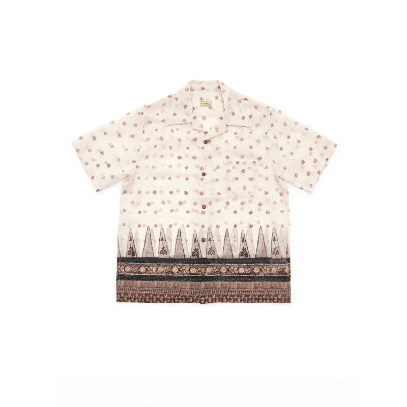 

26SS KAPITAL Japanese Aloha Snowflake Print Short Sleeve Casual Shirt Men Women Casual Fashion Shirts