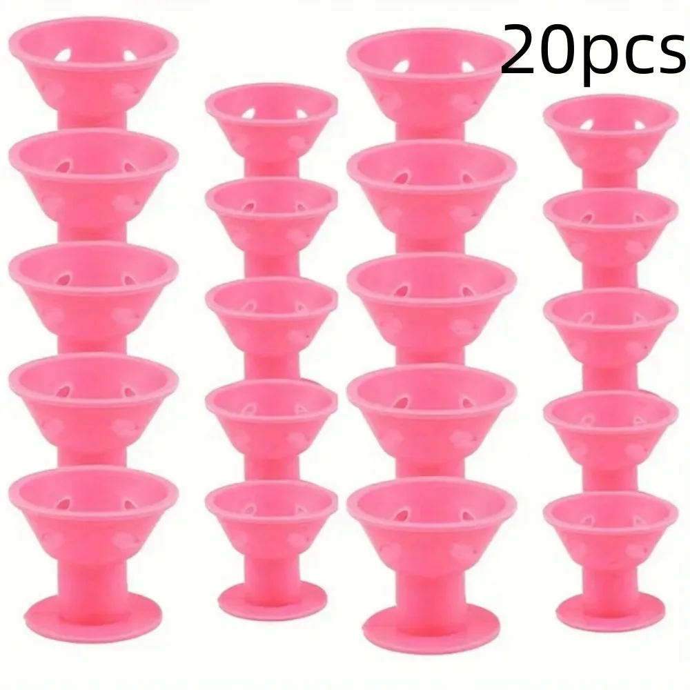 10/20 Stuks Paddestoel Haarkrulspelden Zachte Zachte Haarverzorging Rollers Antislip Siliconen Golfvormen Voor Gemakkelijk Diy styling Curling Gereedschap