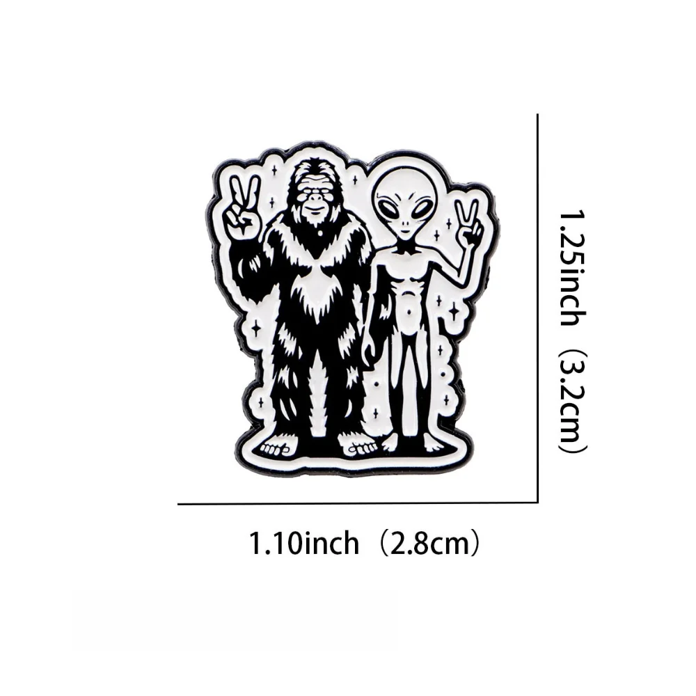 Cartoon Animal Quotes Brooch Bear and Gorilla Metal Badge Jewelry Pin Cat Costume Pins Accessory