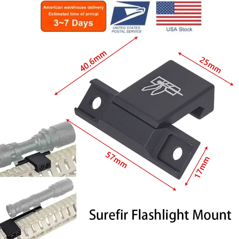 US Warehouse Weapon Light Offset Mount for Surefire M300 M600 M300A M600C Flashlight fit 20mm Picatinny Rail HK416