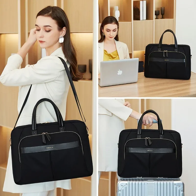 Women Laptop Briefcase Computer Bag Business Document Organizer Ipad Tote Ladies Handbag Messenger Purse Strap Pouch Accessories