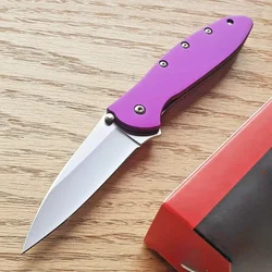 Purple Leek 1660PUR Flipper Assisted Tactical Folding Knife 8Cr13Mov Blade Aluminum Alloy Handle Camping Hunting Pocket EDC Tool