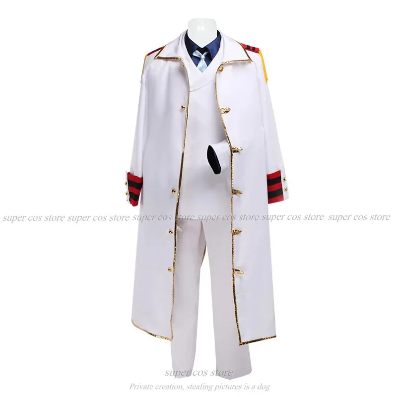 CyAnime singe D Garp Cosplay Costume uniforme marin veste manteau cape Luffyy grand-père fête Halloween Costume hommes femmes