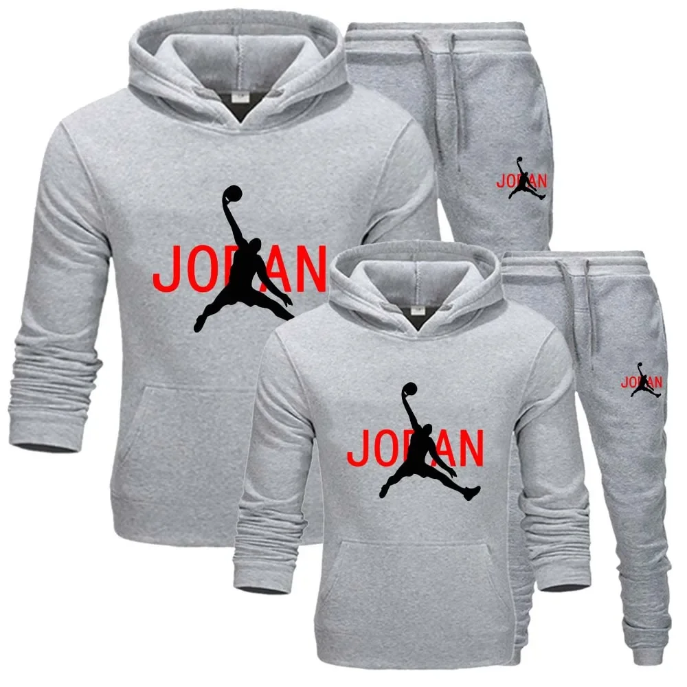 Men\'s Winter Couple Hoodie Sets Tracksuit Sportswear New Men Sweatshirt and Sweatpant Suit Fashion Streetwear Pullover Clothes