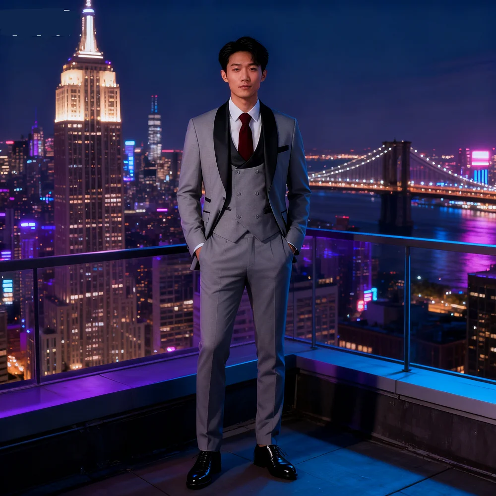 

Elegant Men's Suit Casual Business Wedding Home Work Coats Suits Set Modern Tailored Men's Terno Fashion