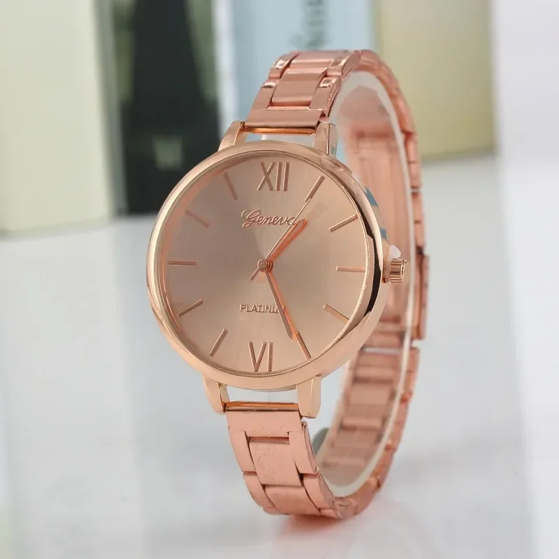 Tendencia De Mujer 2024 Luxury Ladies Gold Watch Women Golden Clock Female Dress Round Quartz Wristwatch Relógio Feminino