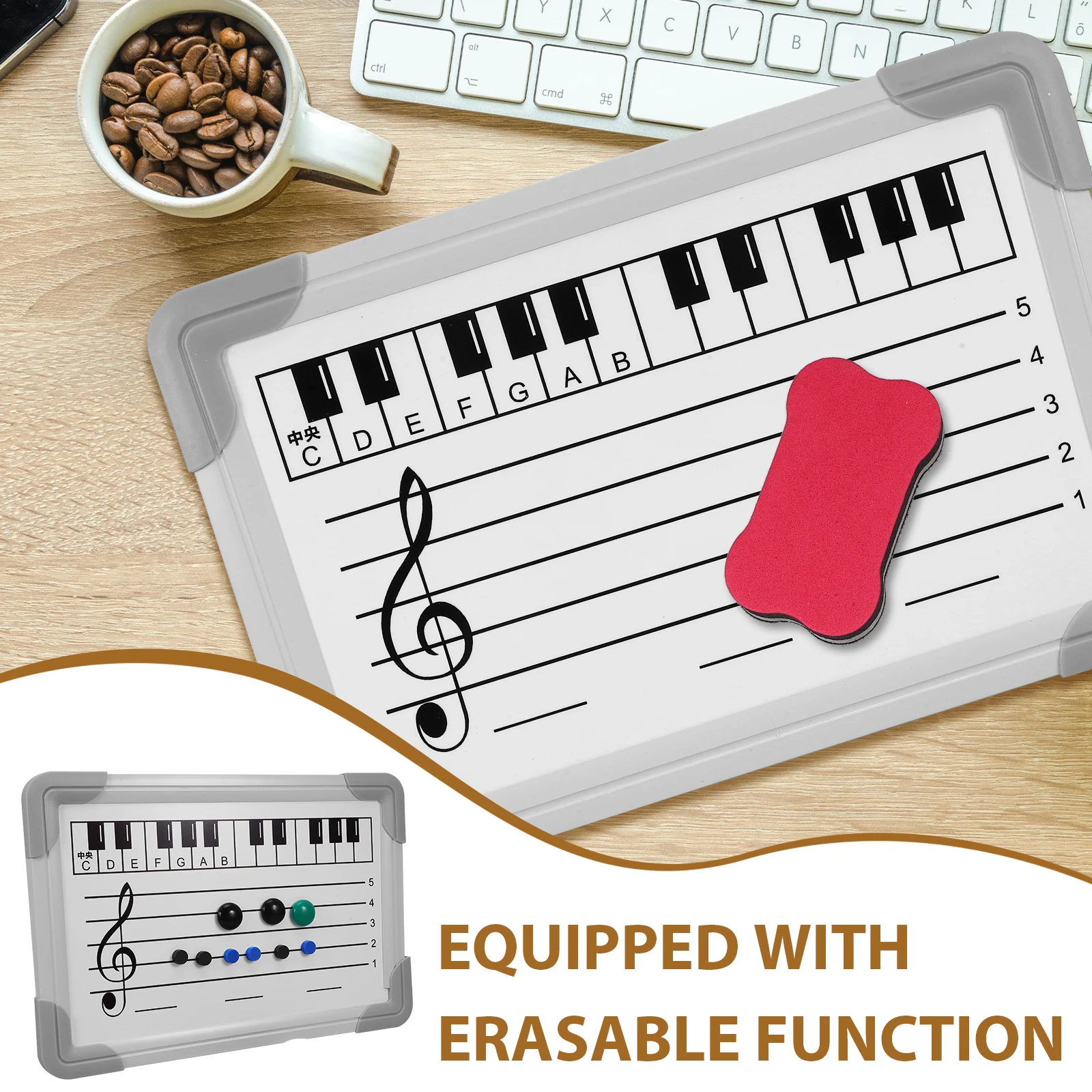 

1 set 1 Set Erasable Music Staff Whiteboard For Classroom Home School Teaching Practice White Board With Staff Lines Dry Erase