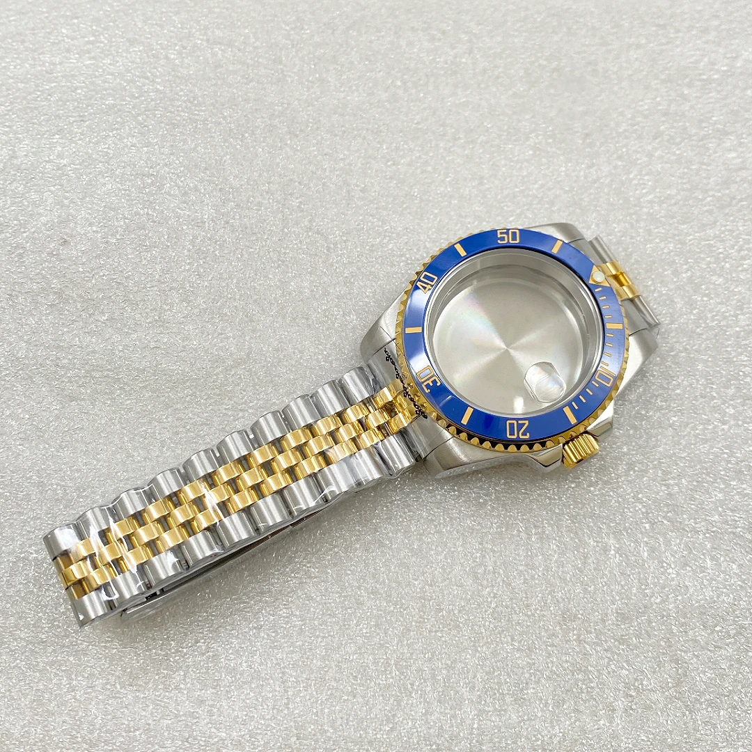 Men's watch accessories SUB bezel gold case NH34 case NH35 case sapphire glass case suitable for NH34/NH35/NH36 movements