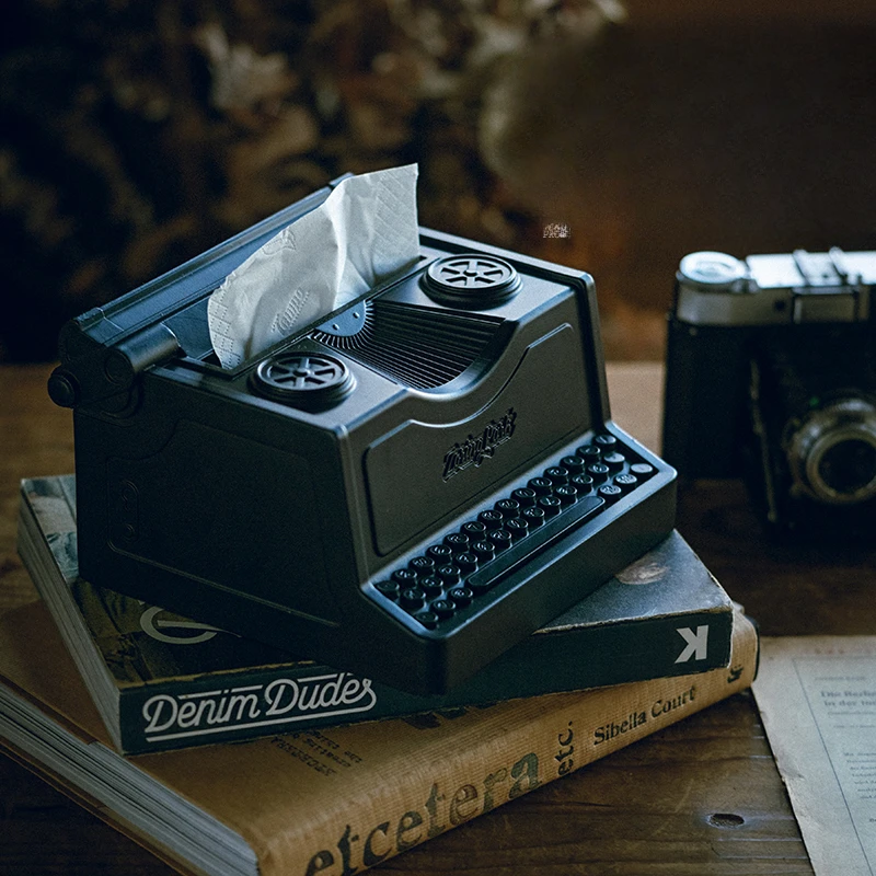 Retro typewriter tissue box creative decoration paper drawing box