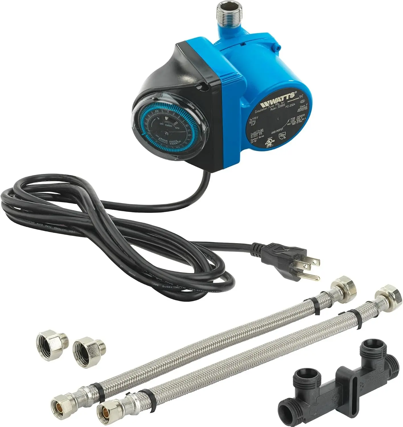 

Hot Water Recirculation System W/Programmable Timer, Instant Hot Water, Pump, 2 Adapters, Sensor Valve, Mounting Screws