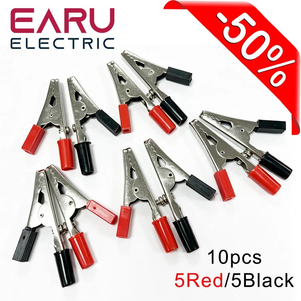 Crocodile Clip Set - 10 Peças/lote Grampos Jacaré de 50mm,