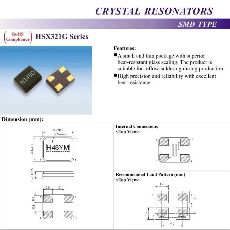 

50 шт./лот DSX321G HSX321G 14,318 м 14,318 МГц 4 3225 чипы электронные новые