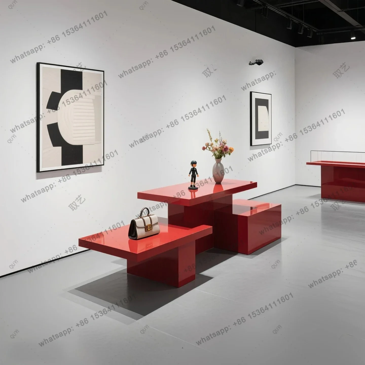 

Wooden Paint Rectangular Product Display Table Clothing Store Creative Exhibition Hall Product Storage Table Water Table Nakaj