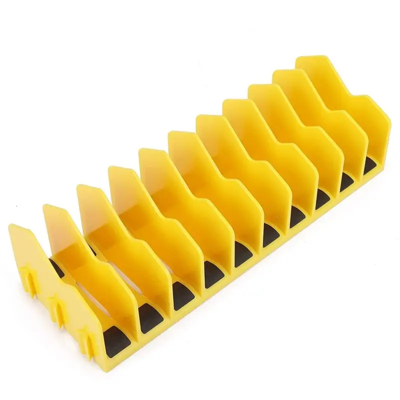 رف منظم ذو طيات AA05، رف منظم لقطع كماشة مكون من 10 فتحات مع قاعدة مطاطية غير قابلة للانزلاق، يحافظ على كماشة تنظيمها في الدرج