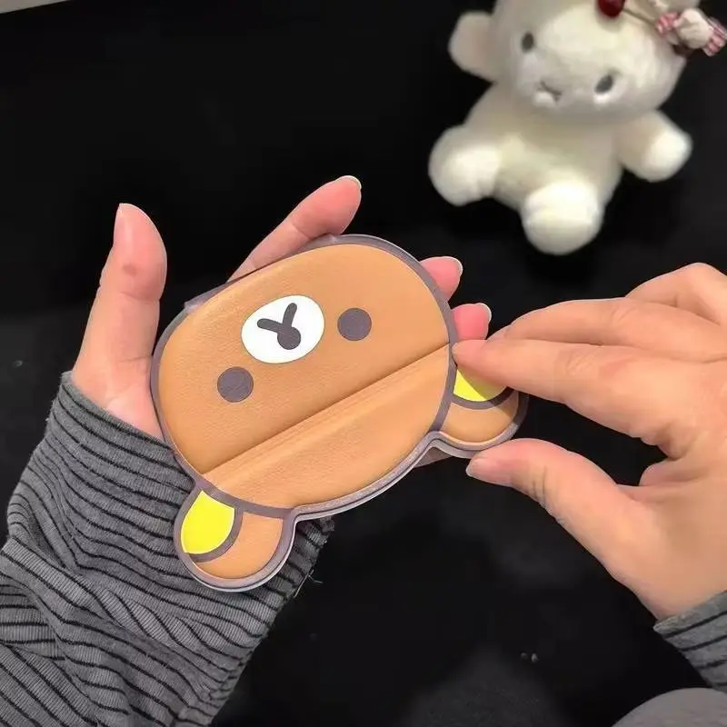 Rilakkuma Folding Makeup Mirror Cute Simple Portable Handheld Makeup Mirror Foldable Girls Compact Travel Pocket Mirror Gift - view 5